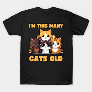 I'm This Many Cats Old 4th Birthday T-Shirt